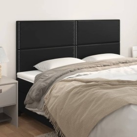 Cabeceros 4 unidades de cuero sintético negro 90x5x78/88 cm de , Cabeceros y pies de cama - Ref: Foro24-3116294, Precio: 88,7...