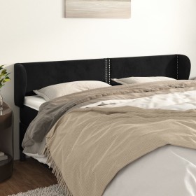 Cabecero de terciopelo negro 203x23x78/88 cm de , Cabeceros y pies de cama - Ref: Foro24-3117072, Precio: 62,33 €, Descuento: %