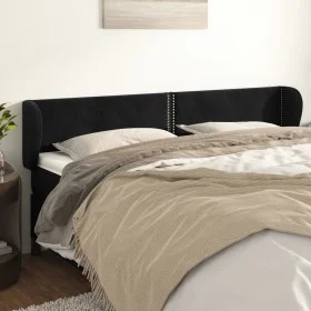 Kopfteil aus schwarzem Samt, 203 x 23 x 78/88 cm von , Kopf- und Fußteile - Ref: Foro24-3117072, Preis: 61,67 €, Rabatt: %