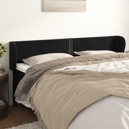 Cabecero de terciopelo negro 203x23x78/88 cm de , Cabeceros y pies de cama - Ref: Foro24-3117072, Precio: 62,33 €, Descuento: %