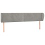Cabecero de terciopelo gris claro 183x23x78/88 cm de , Cabeceros y pies de cama - Ref: Foro24-3117064, Precio: 62,24 €, Descu...