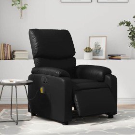 Sillón de masaje reclinable eléctrico cuero sintético negro en Sillones | Comprar online en Foru.es