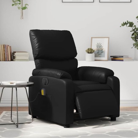 Sillón de masaje reclinable eléctrico cuero sintético negro en Sillones | Comprar online en Foru.es
