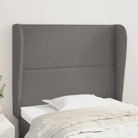 Cabecero con orejas cuero sintético gris 93x23x118/128cm de , Cabeceros y pies de cama - Ref: Foro24-3117898, Precio: 70,82 €...