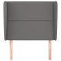 Cabecero con orejas cuero sintético gris 93x23x118/128cm de , Cabeceros y pies de cama - Ref: Foro24-3117898, Precio: 70,82 €...