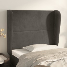 Cabecero con orejas de terciopelo gris oscuro 93x23x118/128 cm de , Cabeceros y pies de cama - Ref: Foro24-3117853, Precio: 6...