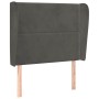 Cabecero con orejas de terciopelo gris oscuro 93x23x118/128 cm de , Cabeceros y pies de cama - Ref: Foro24-3117853, Precio: 6...