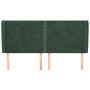 Cabecero con orejas de terciopelo verde oscuro 183x23x118/128cm de , Cabeceros y pies de cama - Ref: Foro24-3117879, Precio: ...