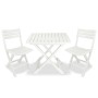 Mesa y sillas bistró de jardín plegables 3 pzas plástico blanco de vidaXL, Conjuntos de jardín - Ref: Foro24-43581, Precio: 1...