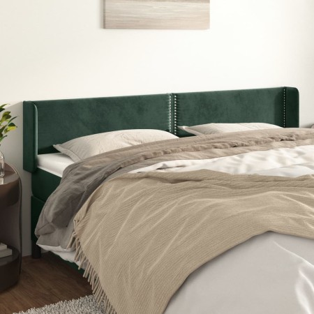 Cabecero de terciopelo verde oscuro 183x16x78/88 cm de , Cabeceros y pies de cama - Ref: Foro24-3118691, Precio: 58,82 €, Des...
