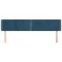 Dark blue velvet headboard 203x16x78/88 cm by , Headboards and footboards - Ref: Foro24-3118698, Price: 60,88 €, Discount: %