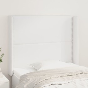 Cabecero con orejas de cuero sintético blanco 83x16x118/128 cm de , Cabeceros y pies de cama - Ref: Foro24-3119513, Precio: 6...