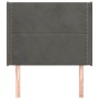 Cabecero con orejas de terciopelo gris oscuro 93x16x118/128 cm de , Cabeceros y pies de cama - Ref: Foro24-3119477, Precio: 6...