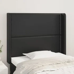Headboard with black synthetic leather ears 93x16x118/128 cm by , Headboards and footboards - Ref: Foro24-3119518, Price: 59,...
