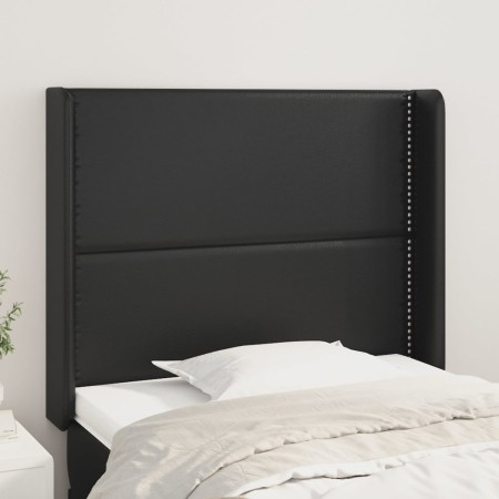 Cabecero con orejas de cuero sintético negro 93x16x118/128 cm de , Cabeceros y pies de cama - Ref: Foro24-3119518, Precio: 60...