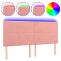 Cabecero con luces LED terciopelo rosa 180x5x118/128 cm de , Cabeceros y pies de cama - Ref: Foro24-3122349, Precio: 95,40 €,...