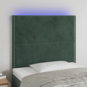 Cabecero con luces LED terciopelo verde oscuro 90x5x118/128 cm de , Cabeceros y pies de cama - Ref: Foro24-3122323, Precio: 5...