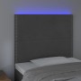 Cabecero con luces LED terciopelo gris oscuro 90x5x118/128 cm de , Cabeceros y pies de cama - Ref: Foro24-3122321, Precio: 53...