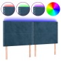 Cabecero con luces LED terciopelo azul oscuro 200x5x118/128 cm de , Cabeceros y pies de cama - Ref: Foro24-3122354, Precio: 1...