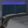 Cabecero con luces LED terciopelo azul oscuro 200x5x118/128 cm de , Cabeceros y pies de cama - Ref: Foro24-3122354, Precio: 1...