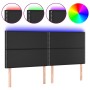Cabecero con luces LED cuero sintético negro 160x5x118/128 cm de , Cabeceros y pies de cama - Ref: Foro24-3122380, Precio: 10...