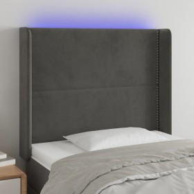 Cabecero con LED de terciopelo gris oscuro 93x16x118/128 cm de , Cabeceros y pies de cama - Ref: Foro24-3123945, Precio: 67,7...