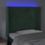 Cabecero con LED de terciopelo verde oscuro 93x16x118/128 cm de , Cabeceros y pies de cama - Ref: Foro24-3123947, Precio: 70,...
