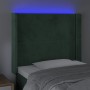 Cabecero con LED de terciopelo verde oscuro 103x16x118/128 cm de , Cabeceros y pies de cama - Ref: Foro24-3123953, Precio: 84...