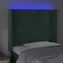 LED-Kopfteil aus dunkelgrünem Samt, 103 x 16 x 118/128 cm von , Kopf- und Fußteile - Ref: Foro24-3123953, Preis: 90,63 €, Rab...