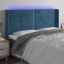 Cabecero con LED de terciopelo azul oscuro 183x16x118/128 cm de , Cabeceros y pies de cama - Ref: Foro24-3123972, Precio: 110...