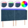 Cabecero con LED de terciopelo azul oscuro 183x16x118/128 cm de , Cabeceros y pies de cama - Ref: Foro24-3123972, Precio: 110...
