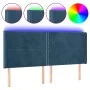 Cabecero con LED de terciopelo azul oscuro 183x16x118/128 cm de , Cabeceros y pies de cama - Ref: Foro24-3123972, Precio: 129...