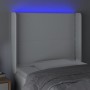 Cabecero con LED cuero sintético blanco 93x16x118/128 cm de , Cabeceros y pies de cama - Ref: Foro24-3123987, Precio: 90,52 €...