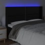 Cabecero con LED cuero sintético negro 183x16x118/128 cm de , Cabeceros y pies de cama - Ref: Foro24-3124010, Precio: 109,09 ...