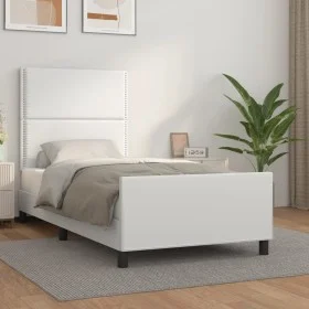 Estructura de cama con cabecero cuero sintético blanco 80x200cm de , Camas y somieres - Ref: Foro24-3125477, Precio: 150,39 €...
