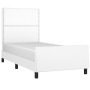 Estructura de cama con cabecero cuero sintético blanco 80x200cm de , Camas y somieres - Ref: Foro24-3125477, Precio: 135,68 €...
