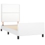 Estructura de cama con cabecero cuero sintético blanco 80x200cm de , Camas y somieres - Ref: Foro24-3125477, Precio: 135,68 €...