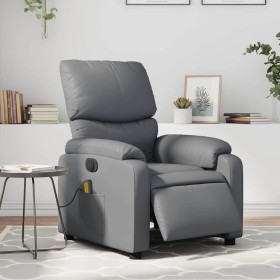 Sillón de masaje reclinable eléctrico cuero sintético gris en Sillones | Comprar online en Foru.es