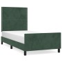 Estructura cama con cabecero terciopelo verde oscuro 100x200 cm de , Camas y somieres - Ref: Foro24-3125681, Precio: 142,40 €...