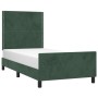 Estructura cama con cabecero terciopelo verde oscuro 90x190 cm de , Camas y somieres - Ref: Foro24-3125669, Precio: 128,87 €,...