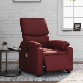 Sillón masaje reclinable eléctrico cuero sintético rojo tinto en Sillones | Comprar online en Foru.es