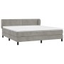 Cama box spring con colchón terciopelo gris claro 180x200 cm de , Camas y somieres - Ref: Foro24-3127445, Precio: 512,88 €, D...