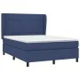 Box spring bed with blue fabric mattress 140x190 cm by , Beds and slatted bases - Ref: Foro24-3127963, Price: 536,67 €, Disco...