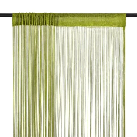 Cortinas de flecos 2 piezas 100x250 cm verde de vidaXL, Cortinas y visillos - Ref: Foro24-132412, Precio: 20,52 €, Descuento: %