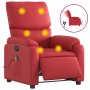 Sillón de masaje reclinable eléctrico de cuero artificial rojo en Sillones | Comprar online en Foru.es
