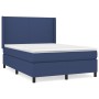 Cama box spring con colchón tela azul 140x190 cm de , Camas y somieres - Ref: Foro24-3131271, Precio: 522,39 €, Descuento: %