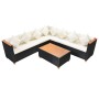 Set muebles de jardín 5 piezas y cojines ratán sintético negro de vidaXL, Conjuntos de jardín - Ref: Foro24-42997, Precio: 76...