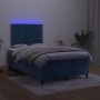 Cama box spring colchón y LED terciopelo azul oscuro 120x200 cm de , Camas y somieres - Ref: Foro24-3136057, Precio: 402,08 €...