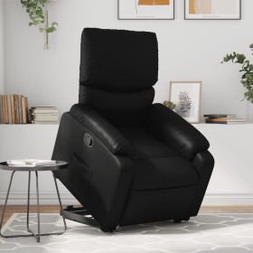 Sillón reclinable elevable cuero artificial negro en Sillones | Comprar online en Foru.es