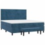 Cama box spring con colchón terciopelo azul oscuro 180x200 cm de , Camas y somieres - Ref: Foro24-3137741, Precio: 683,14 €, ...